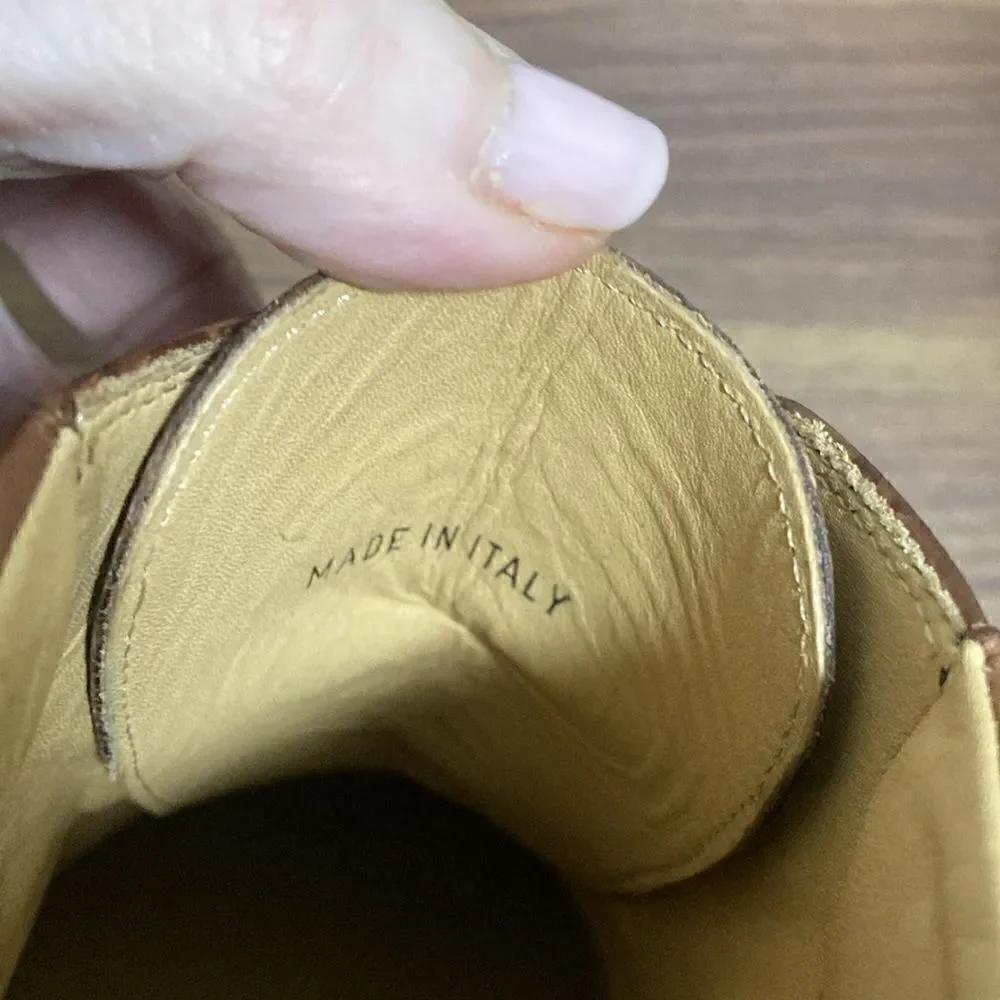 Johnston & Murphy NWOT Handcrafted  Meade Cap Toe Ankle Boot in Brown Calfskin.